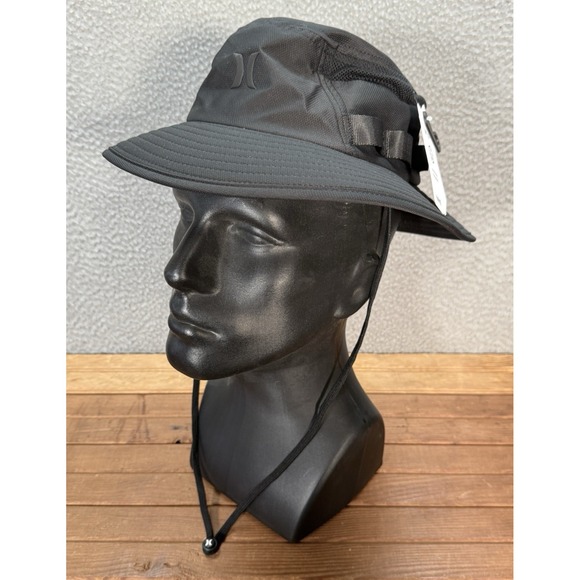 Hurley Hat Adult Small/Medium Black Pack Up Boonie Cap UPF 50+ Skater Surfer NEW - Picture 1 of 8